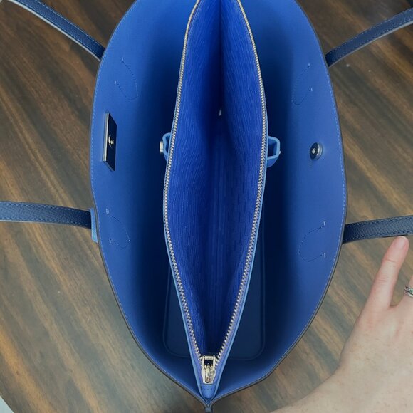 Kate Spade Suite Large Work Tote Parisian Navy Leather - Picture 8 of 13